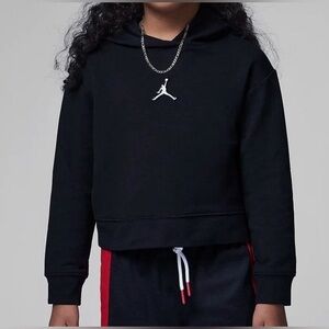 JORDAN BNWT Girl’s Pullover Athletic Hoodie, Black, Size 6.